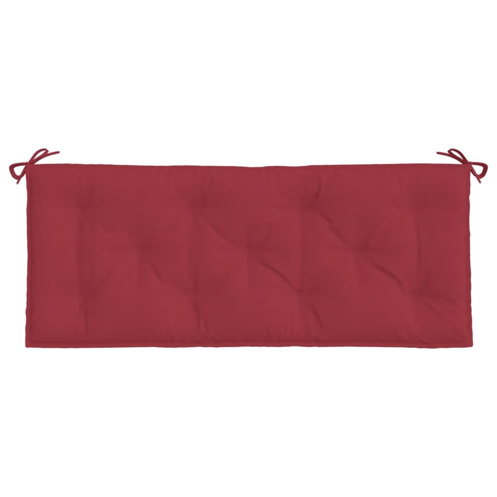 Coussins de banc de jardin lot de 2 rouge bordeaux tissu Oxford