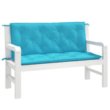 Coussins de banc de jardin lot de 2 turquoise 120x50x7 cm tissu