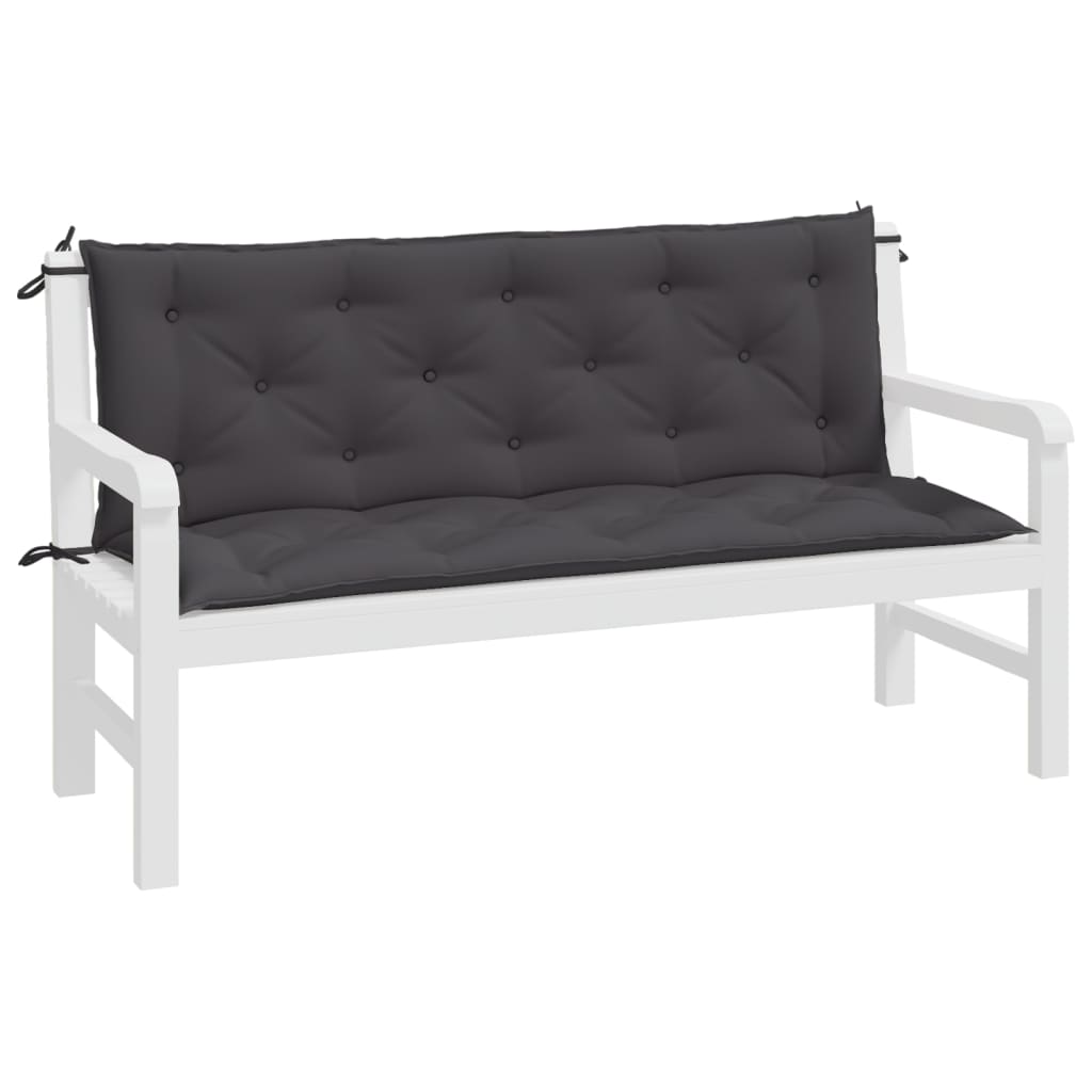 Coussins de banc de jardin lot de 2 anthracite tissu Oxford