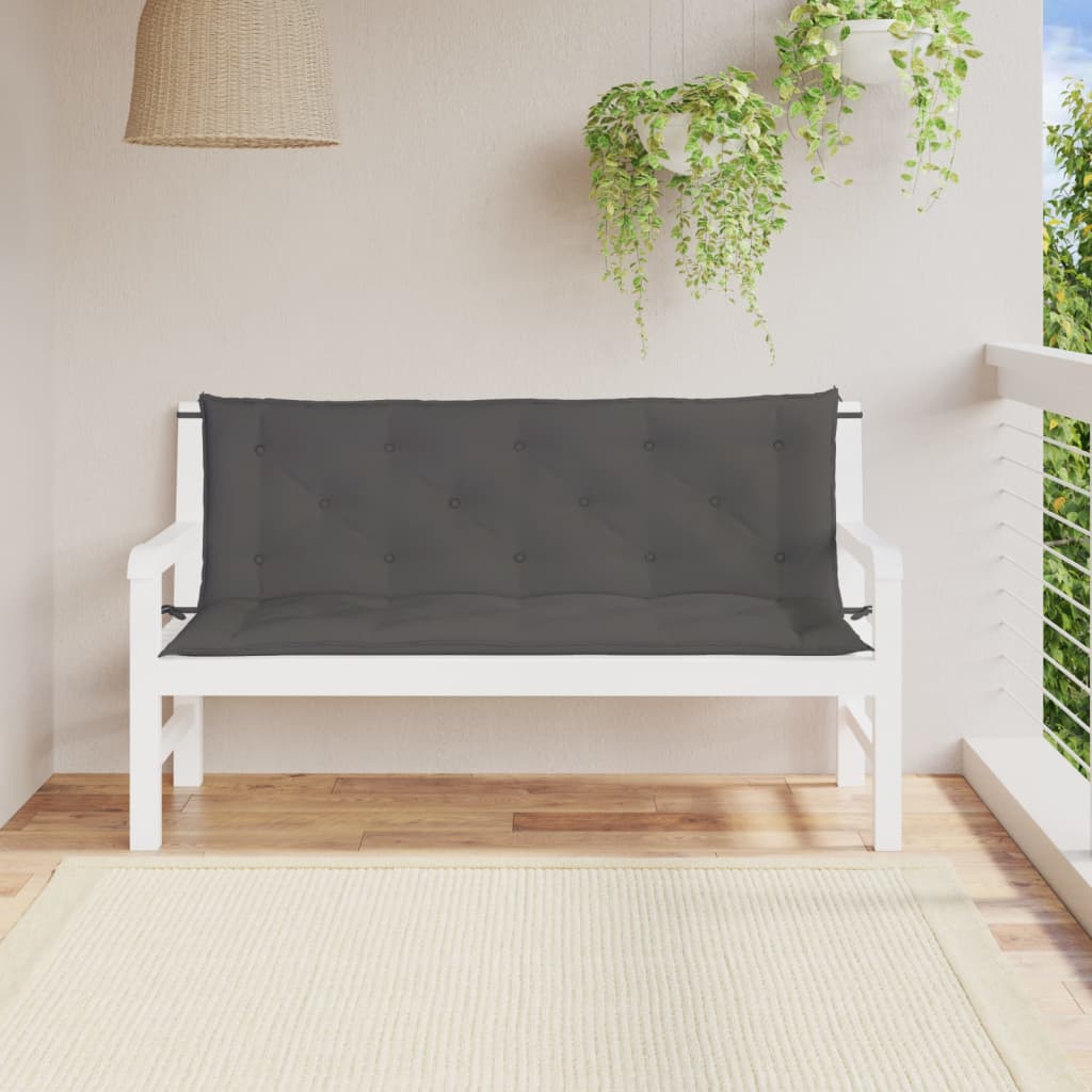 Coussins de banc de jardin lot de 2 anthracite tissu Oxford