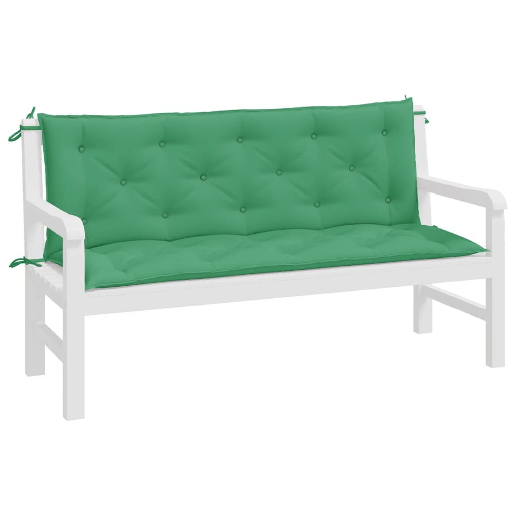 Coussins de banc jardin lot de 2 vert 150x50x7 cm tissu Oxford