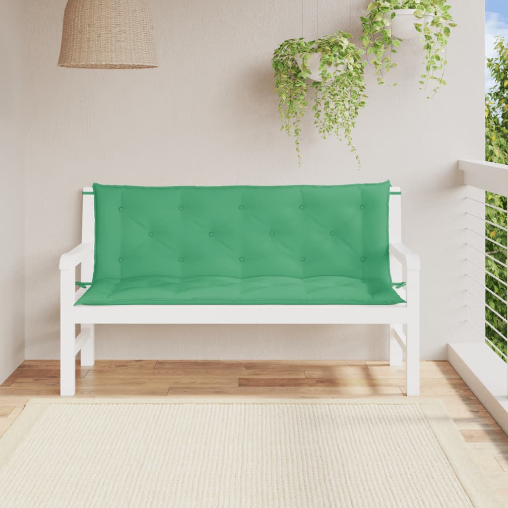 Coussins de banc jardin lot de 2 vert 150x50x7 cm tissu Oxford