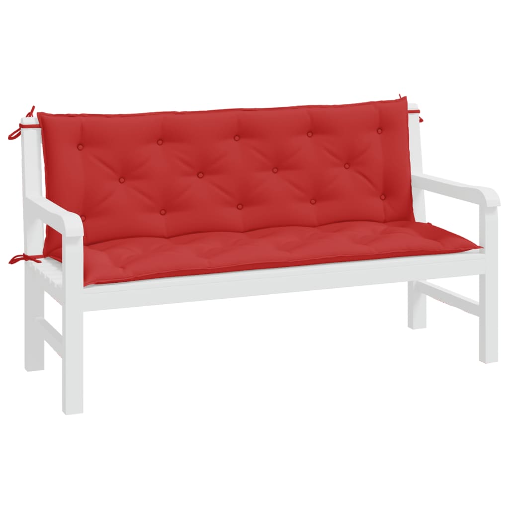 Coussins de banc jardin lot de 2 rouge 150x50x7 cm tissu Oxford