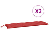 Coussins de banc jardin lot de 2 rouge 150x50x7 cm tissu Oxford