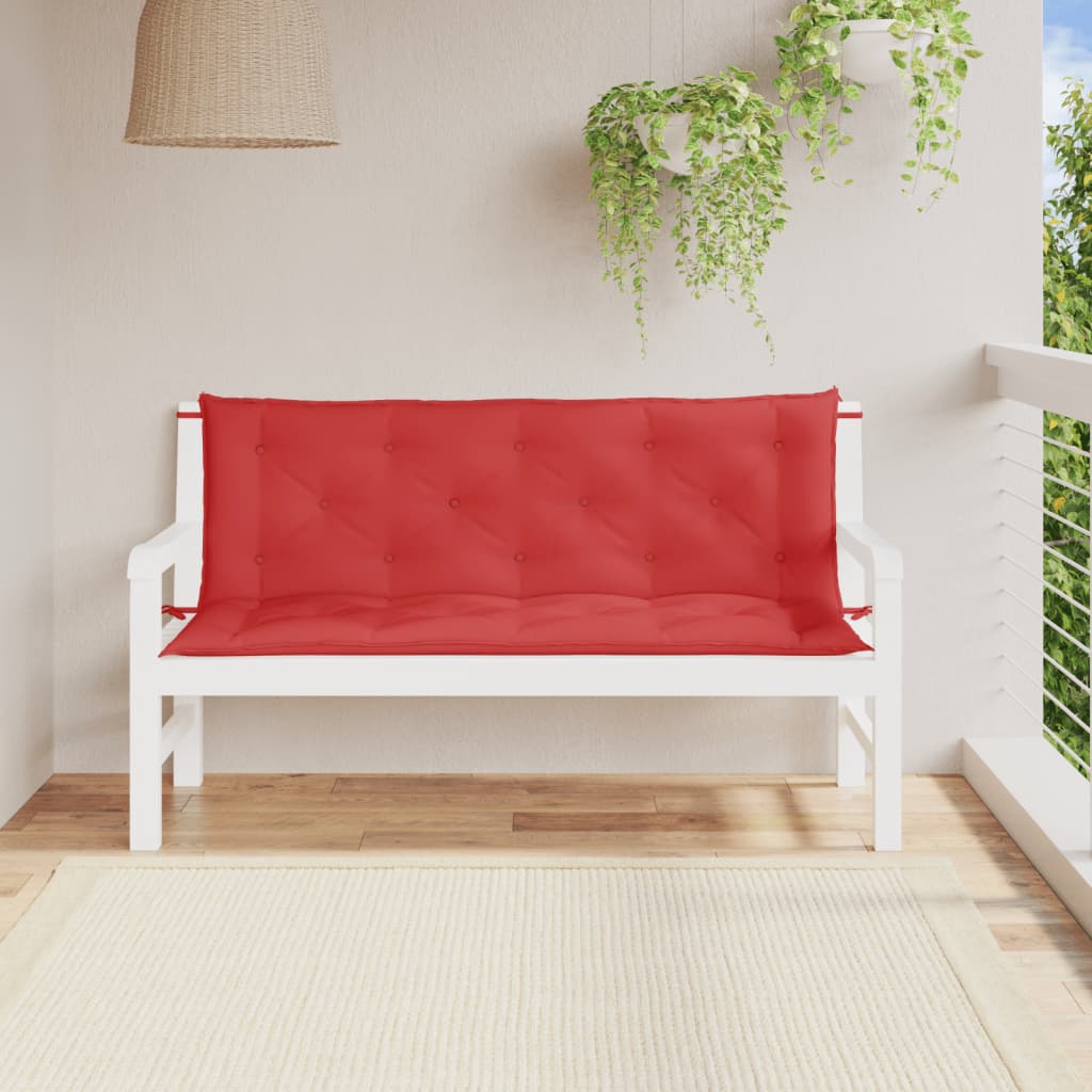 Coussins de banc jardin lot de 2 rouge 150x50x7 cm tissu Oxford