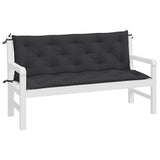 Coussins de banc jardin lot de 2 noir 150x50x7 cm tissu Oxford