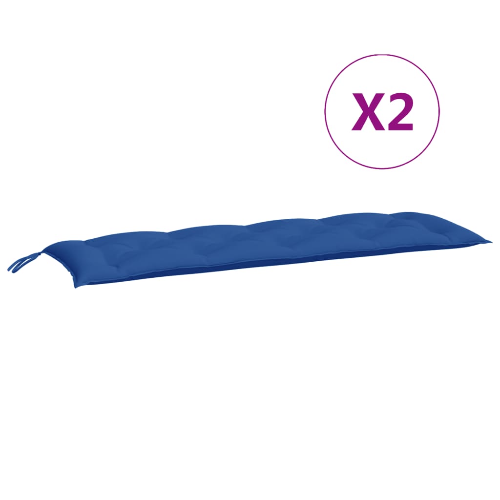 Gartenbankauflagen 2er-Set blau 150x50x7 cm Oxford-Stoff