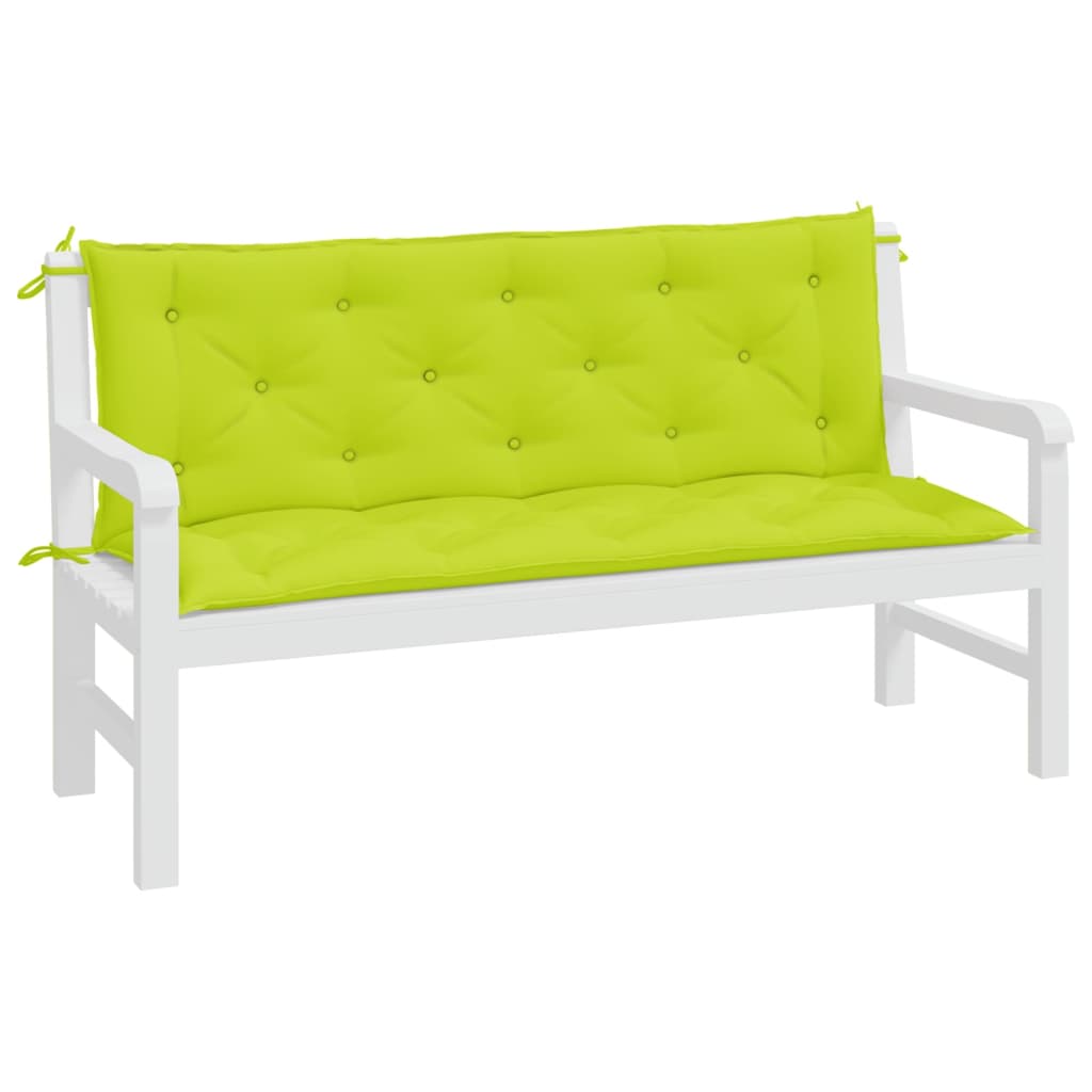 Coussins de banc de jardin lot de 2 vert vif tissu Oxford