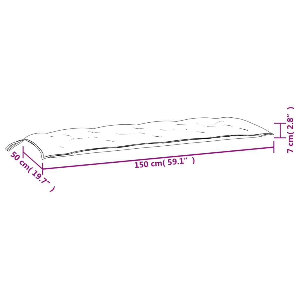 Gartenbankauflagen 2er-Set mehrfarbig 150x50x7 cm