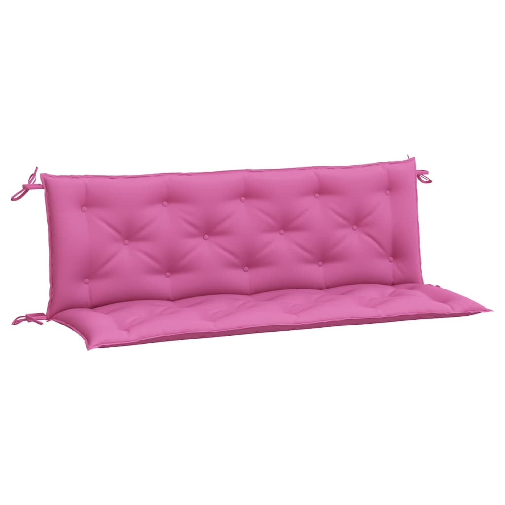 Coussins de banc de jardin lot de 2 rose 150x50x7 cm tissu