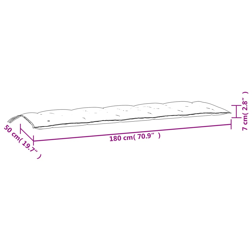 Gartenbankauflagen 2er-Set grau 180x50x7 cm Oxford-Stoff