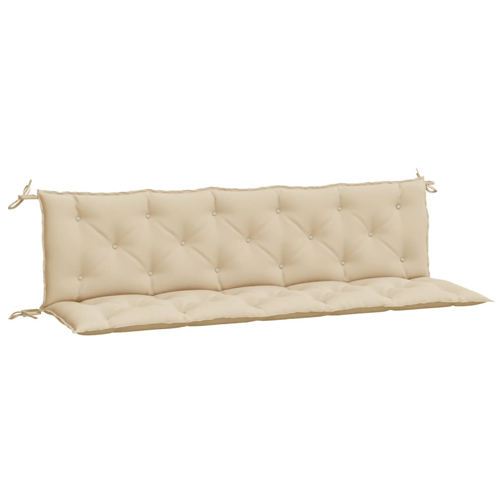 Coussins de banc jardin lot de 2 beige 180x50x7 cm tissu Oxford