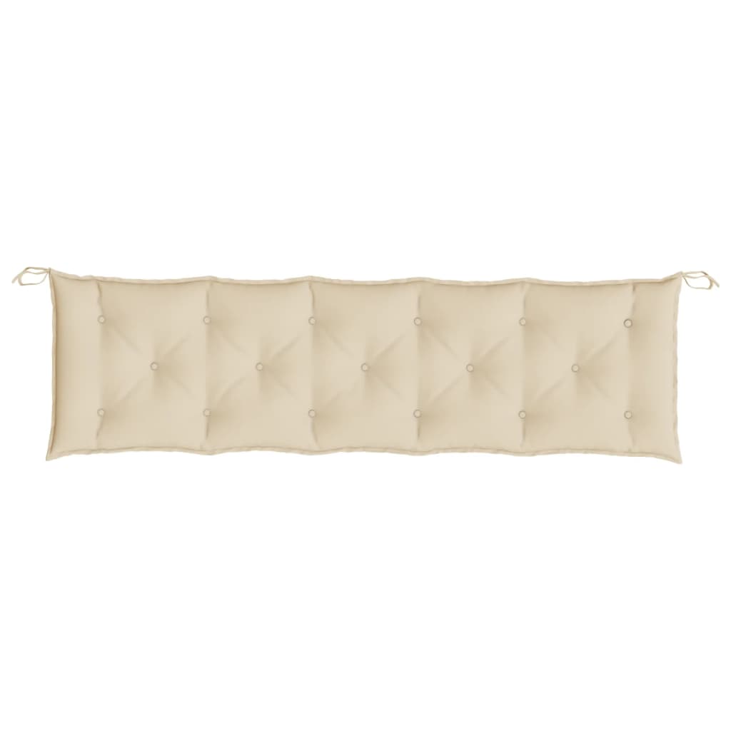 Coussins de banc jardin lot de 2 beige 180x50x7 cm tissu Oxford