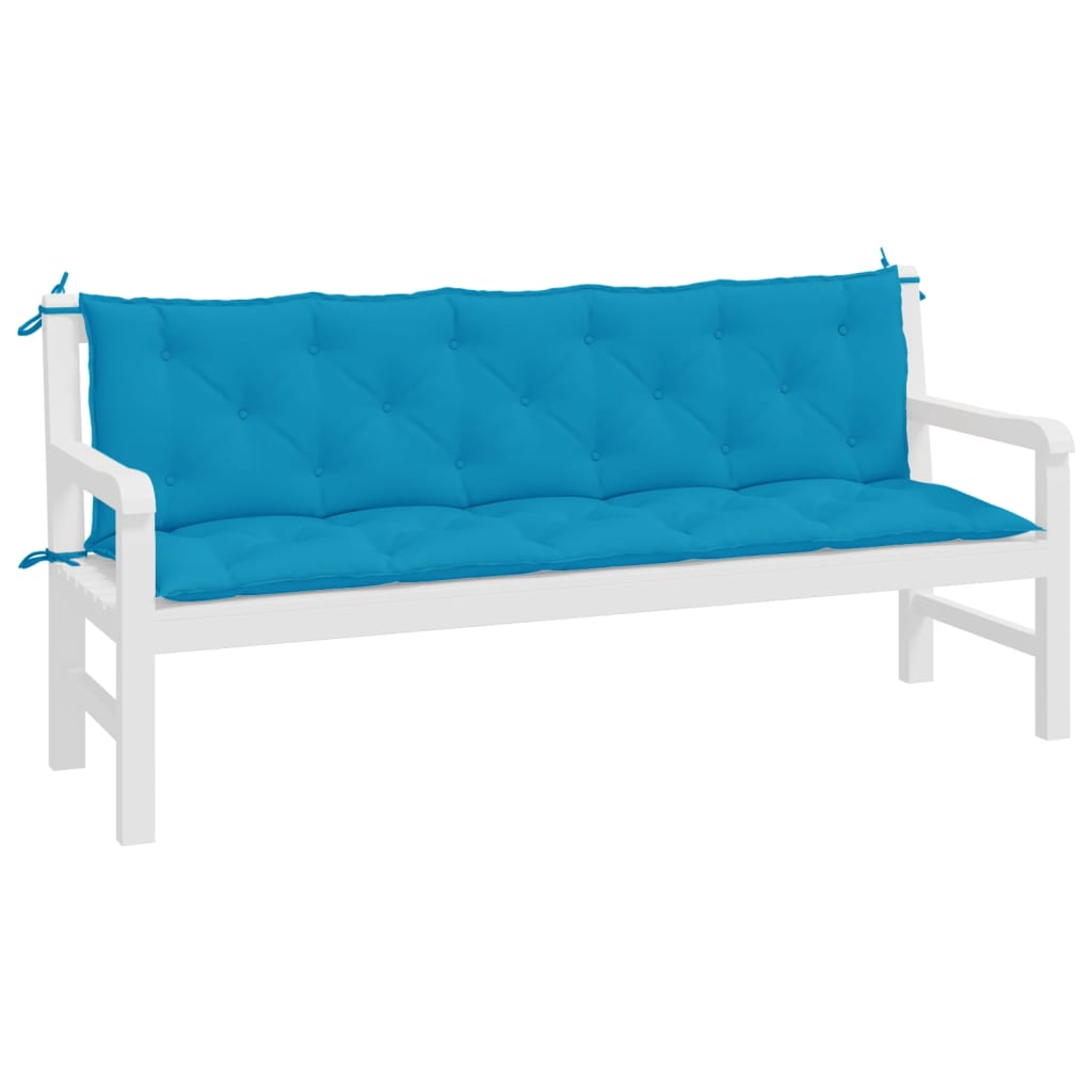 Coussins de banc de jardin lot de 2 bleu clair tissu Oxford