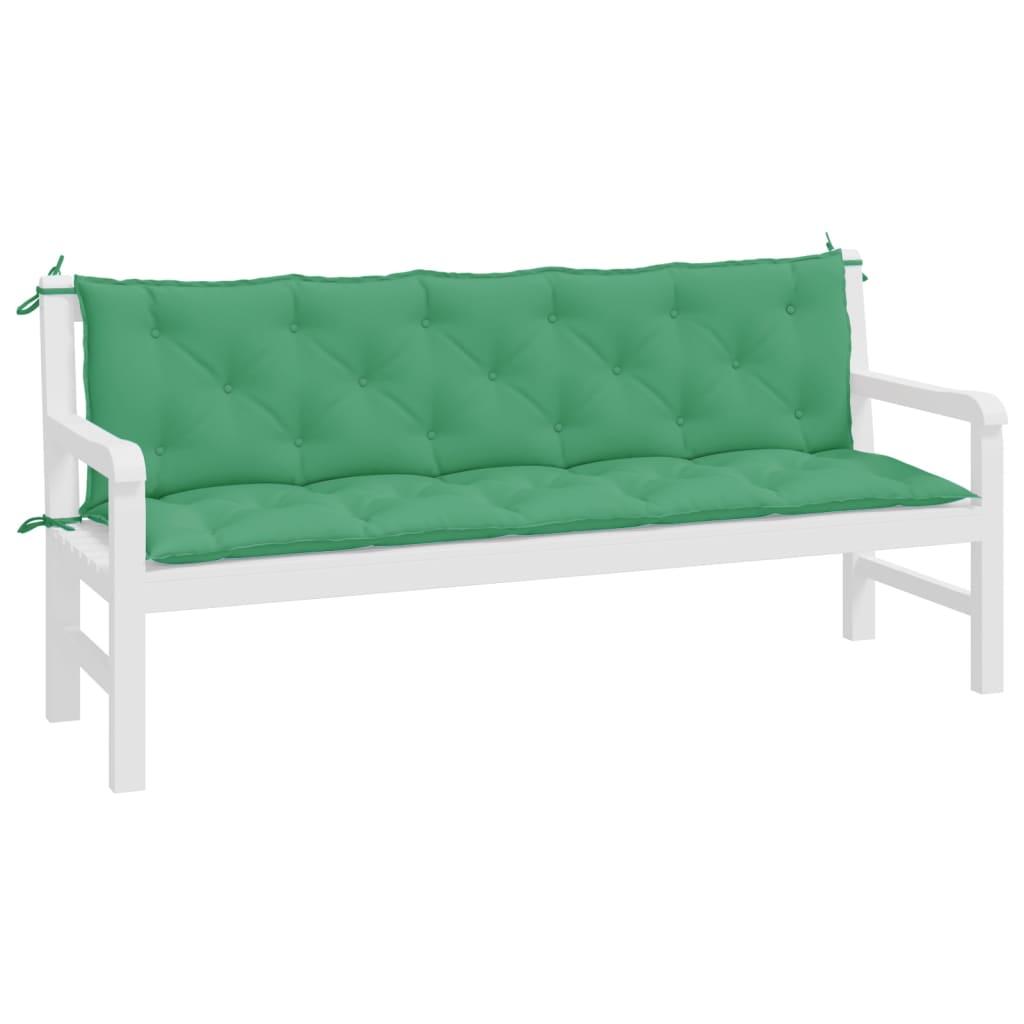 Coussins de banc jardin lot de 2 vert 180x50x7 cm tissu Oxford