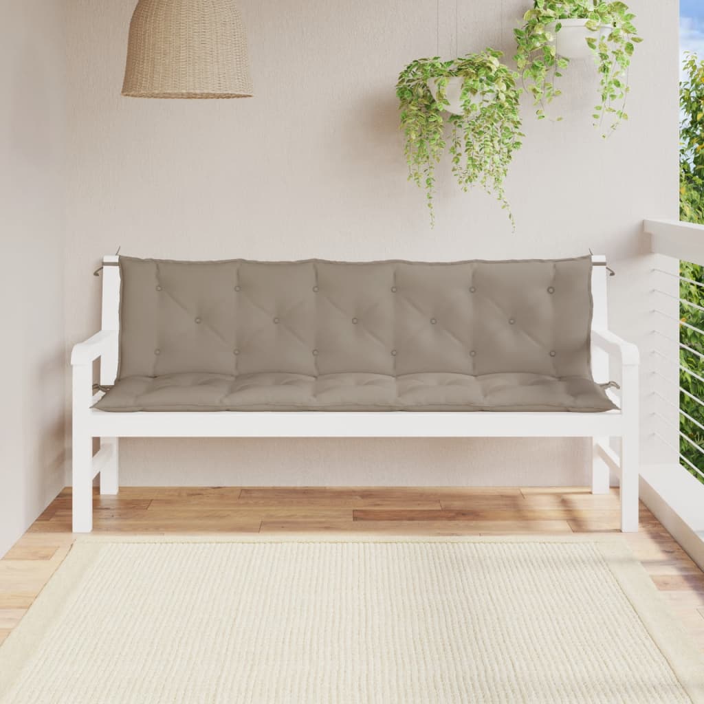 Gartenbankauflagen 2er-Set taupe 180x50x7 cm Oxford-Stoff