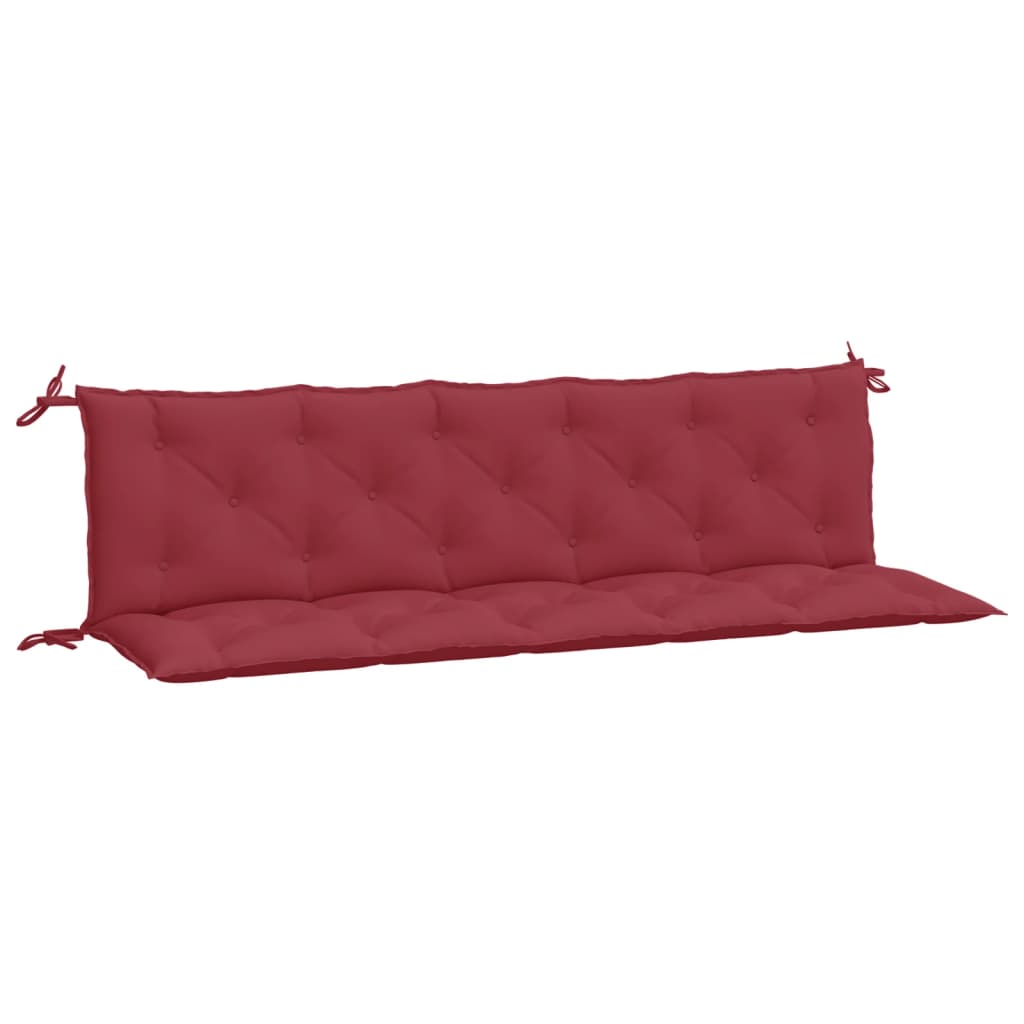 Coussins de banc de jardin lot de 2 rouge bordeaux tissu Oxford