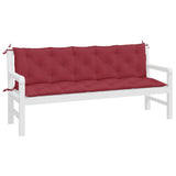 Coussins de banc de jardin lot de 2 rouge bordeaux tissu Oxford