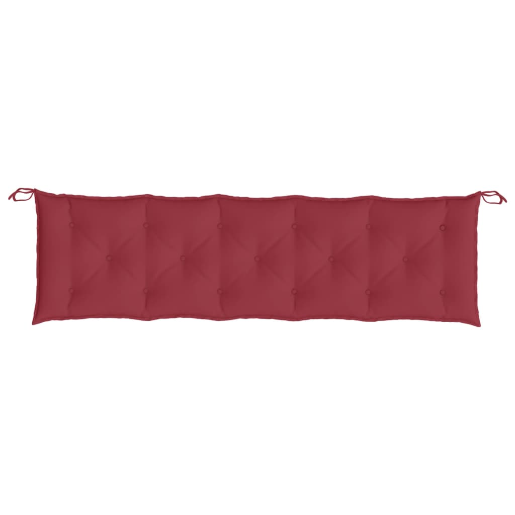 Coussins de banc de jardin lot de 2 rouge bordeaux tissu Oxford