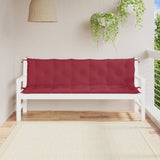 Coussins de banc de jardin lot de 2 rouge bordeaux tissu Oxford