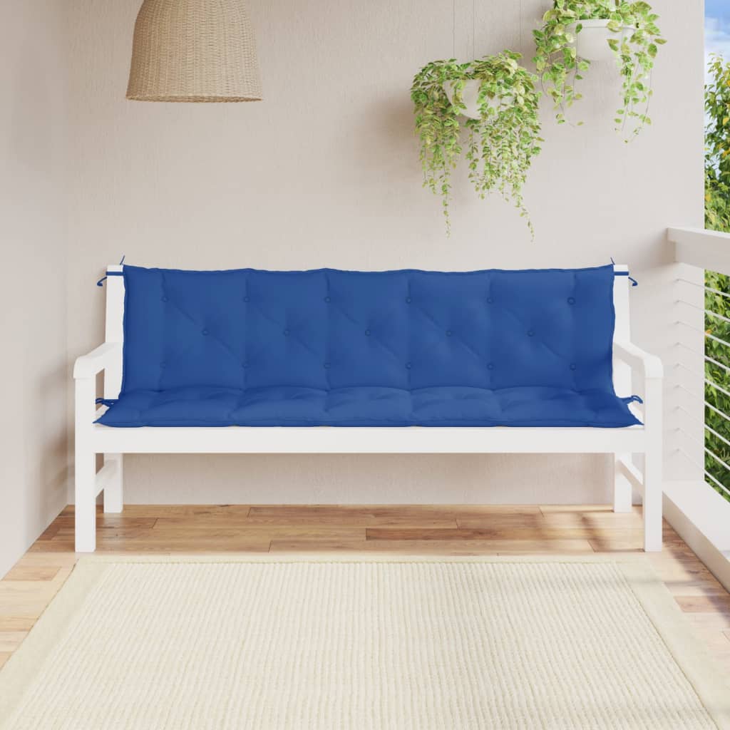 Gartenbankauflagen 2er-Set blau 180x50x7 cm Oxford-Stoff