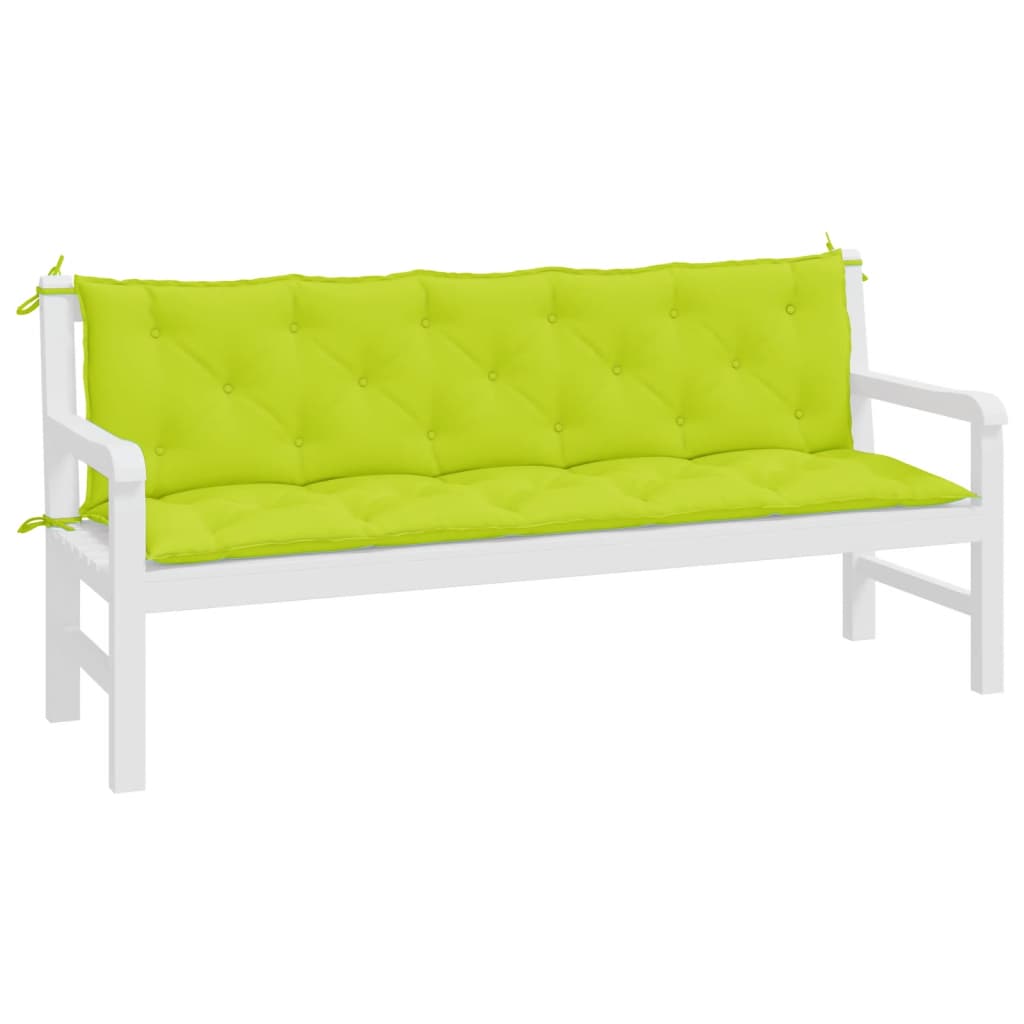 Coussins de banc de jardin lot de 2 vert vif tissu Oxford