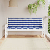 Coussins de banc de jardin lot de 2 rayures bleues/blanches