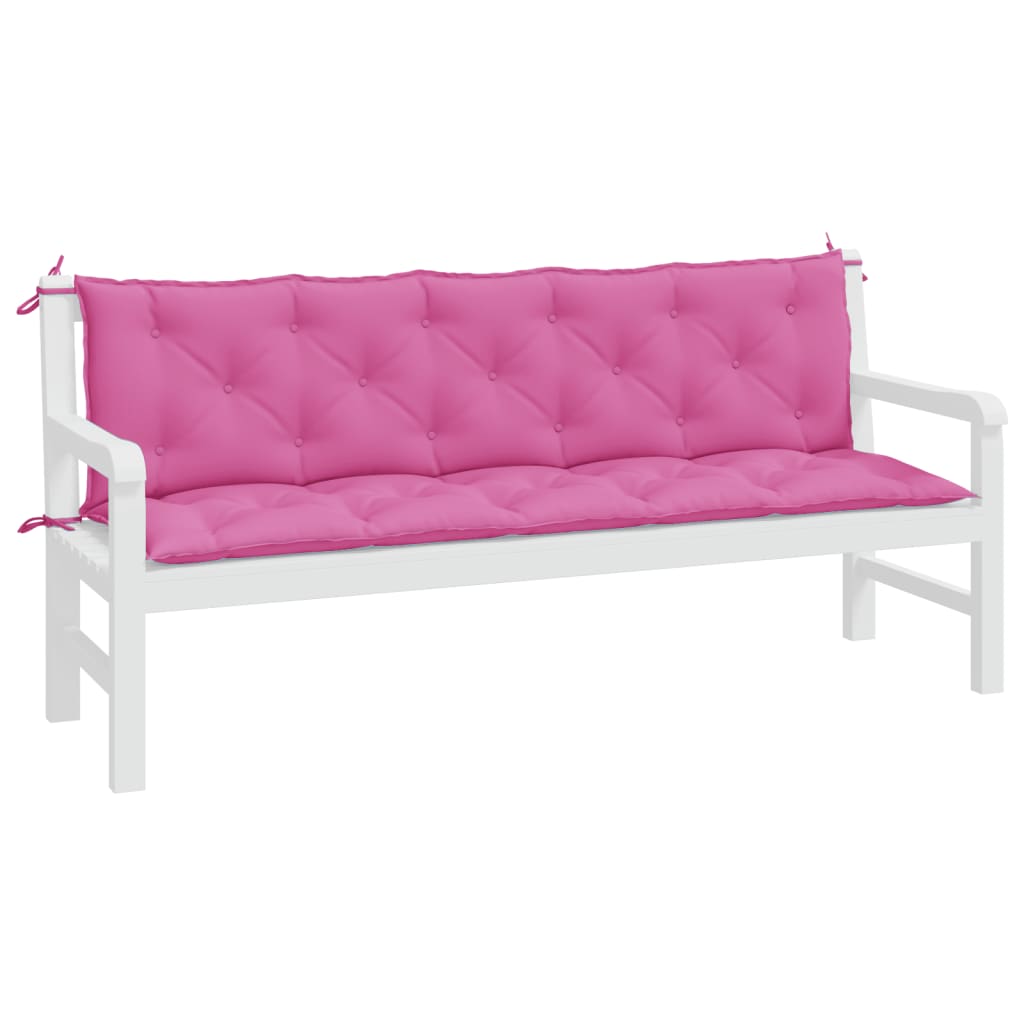 Coussins de banc de jardin lot de 2 rose tissu Oxford