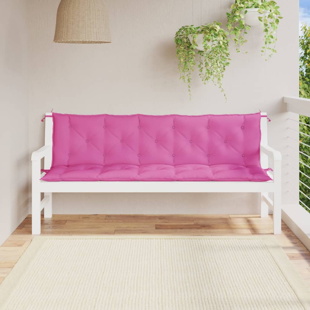 Coussins de banc de jardin lot de 2 rose tissu Oxford