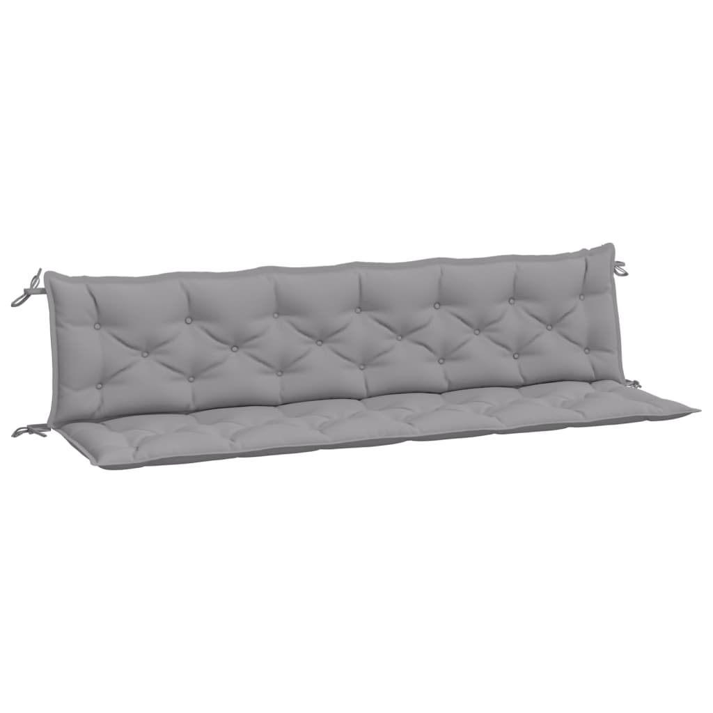 Coussins de banc jardin lot de 2 gris 200x50x7 cm tissu Oxford