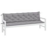 Coussins de banc jardin lot de 2 gris 200x50x7 cm tissu Oxford