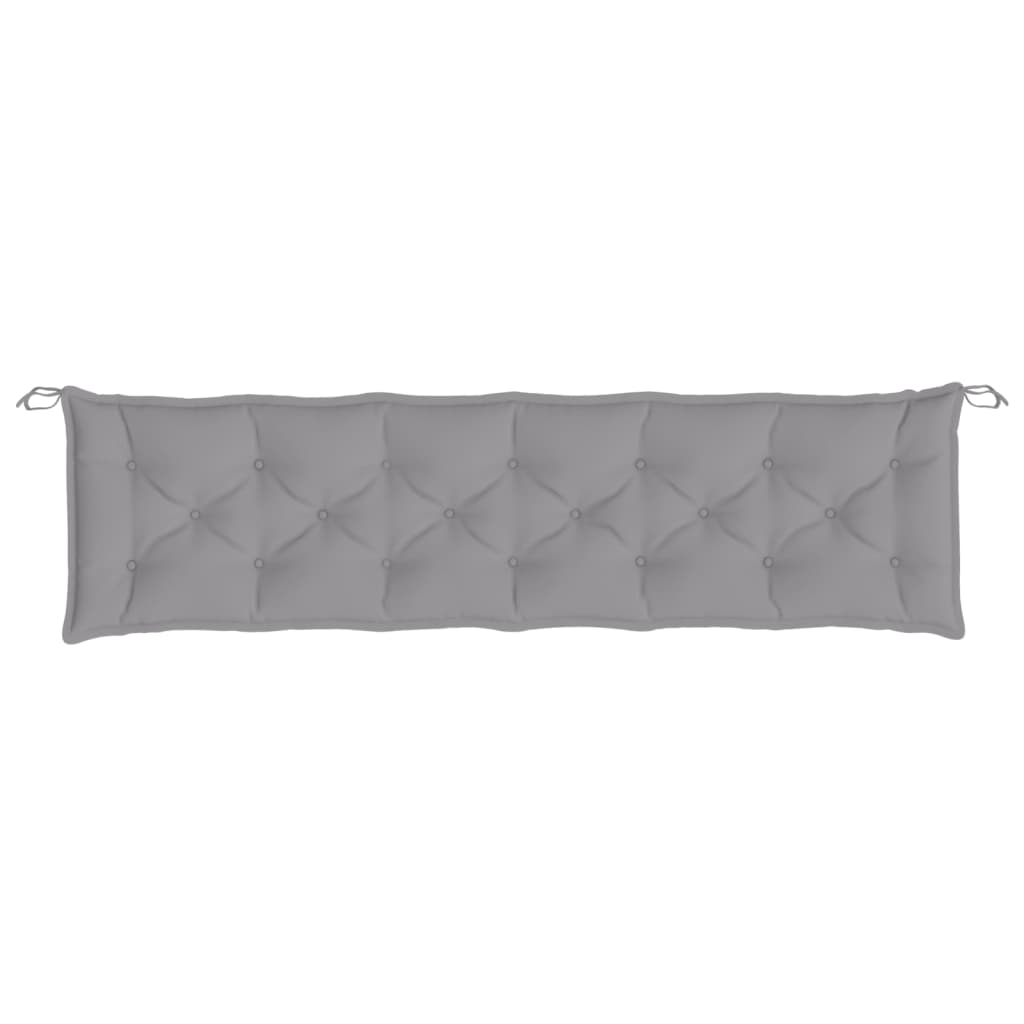 Coussins de banc jardin lot de 2 gris 200x50x7 cm tissu Oxford