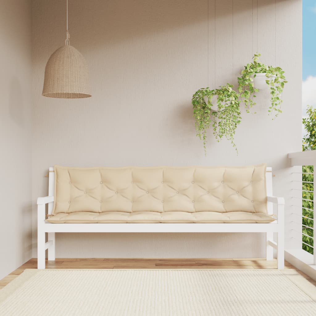 Gartenbankauflagen 2er-Set beige 200x50x7 cm Oxford-Stoff