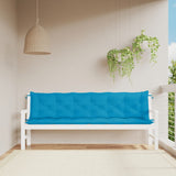 Garden bench cushions set of 2 light blue Oxford fabric