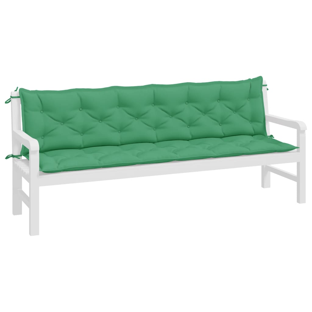 Coussins de banc jardin lot de 2 vert 200x50x7 cm tissu Oxford