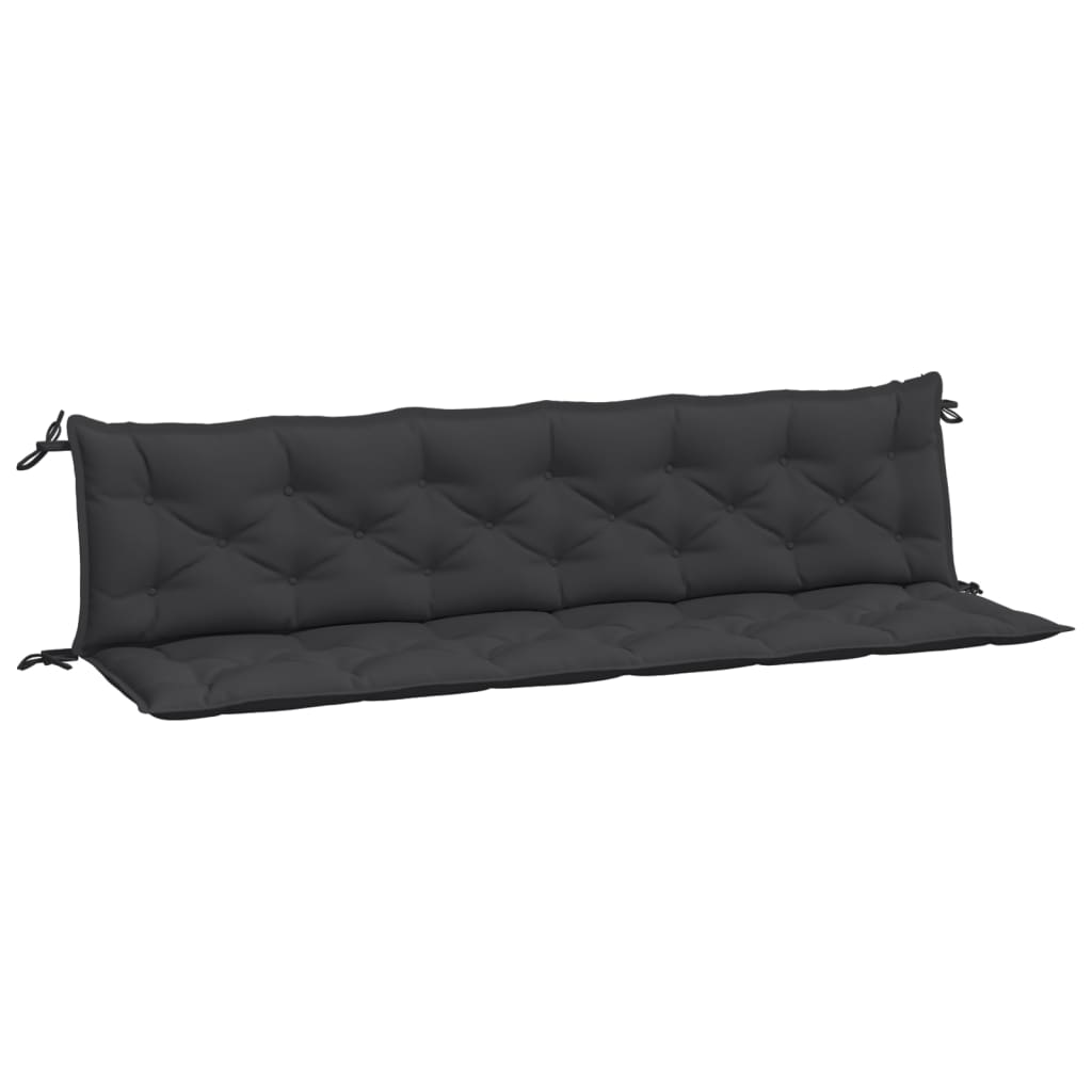 Gartenbankauflagen 2er-Set schwarz 200x50x7 cm Oxford-Stoff