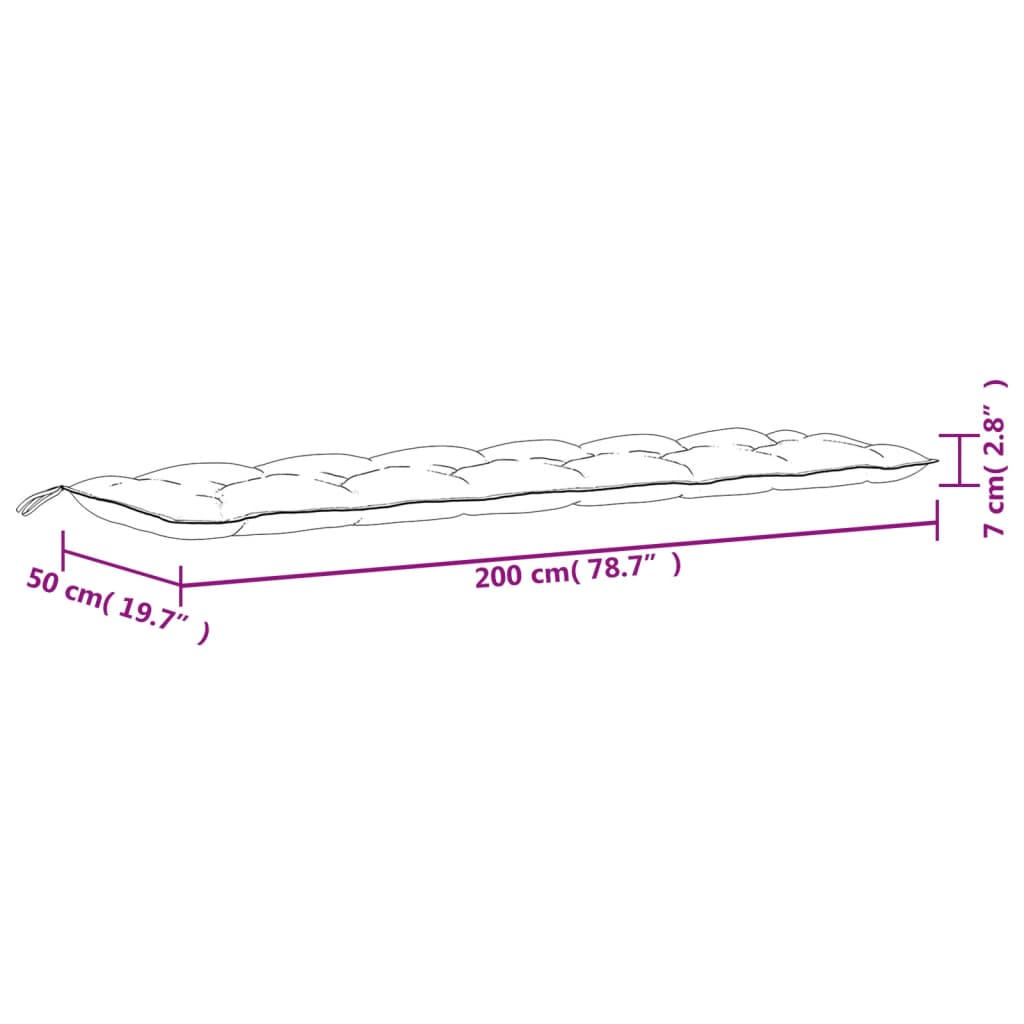 Gartenbankauflagen 2er-Set mehrfarbig 200x50x7 cm