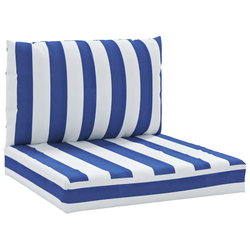 Coussins de palette lot de 2 rayures bleues/blanches