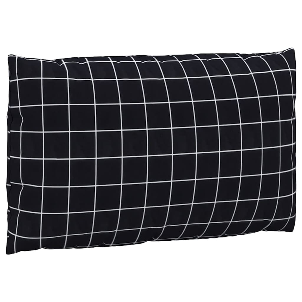 Coussins de palette lot de 2 motif à carreaux noir tissu Oxford