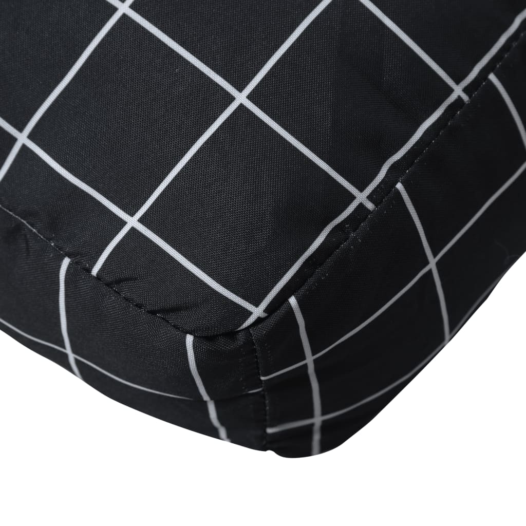 Coussins de palette lot de 2 motif à carreaux noir tissu Oxford