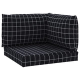 Coussins de palette lot de 3 motif à carreaux noir tissu Oxford