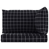 Coussins de palette lot de 3 motif à carreaux noir tissu Oxford