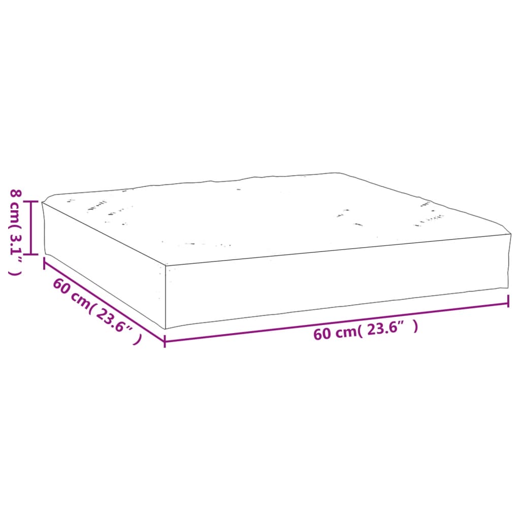 Burgunderrotes Palettenkissen 60x60x8 cm Oxford-Stoff