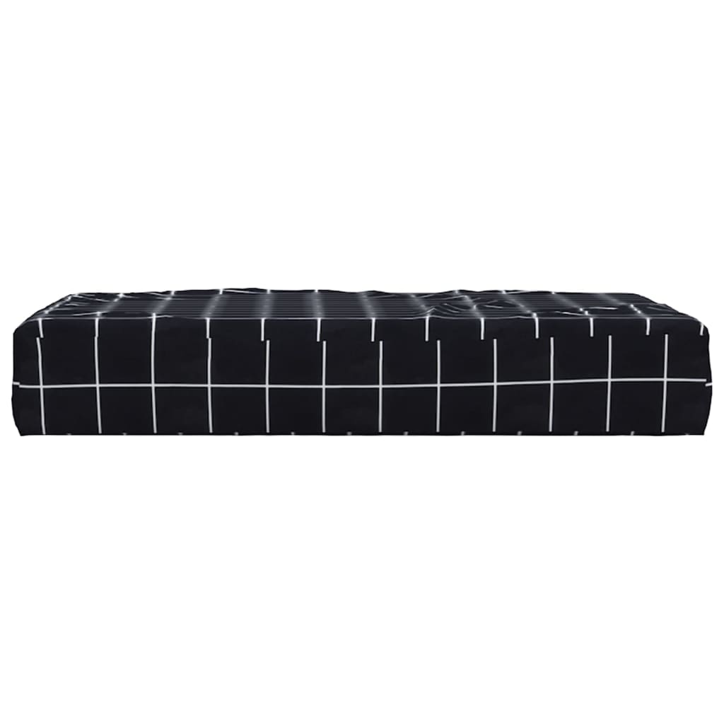 Black checkered pallet cushion 60x60x8 cm