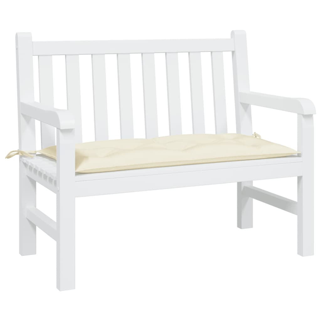 Coussin de banc de jardin blanc crème 110x50x7 cm tissu oxford