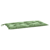 Coussin de banc de jardin motif de feuilles 110x50x7 cm tissu