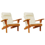 Coussins de chaise adirondack lot de 2 crème tissu oxford