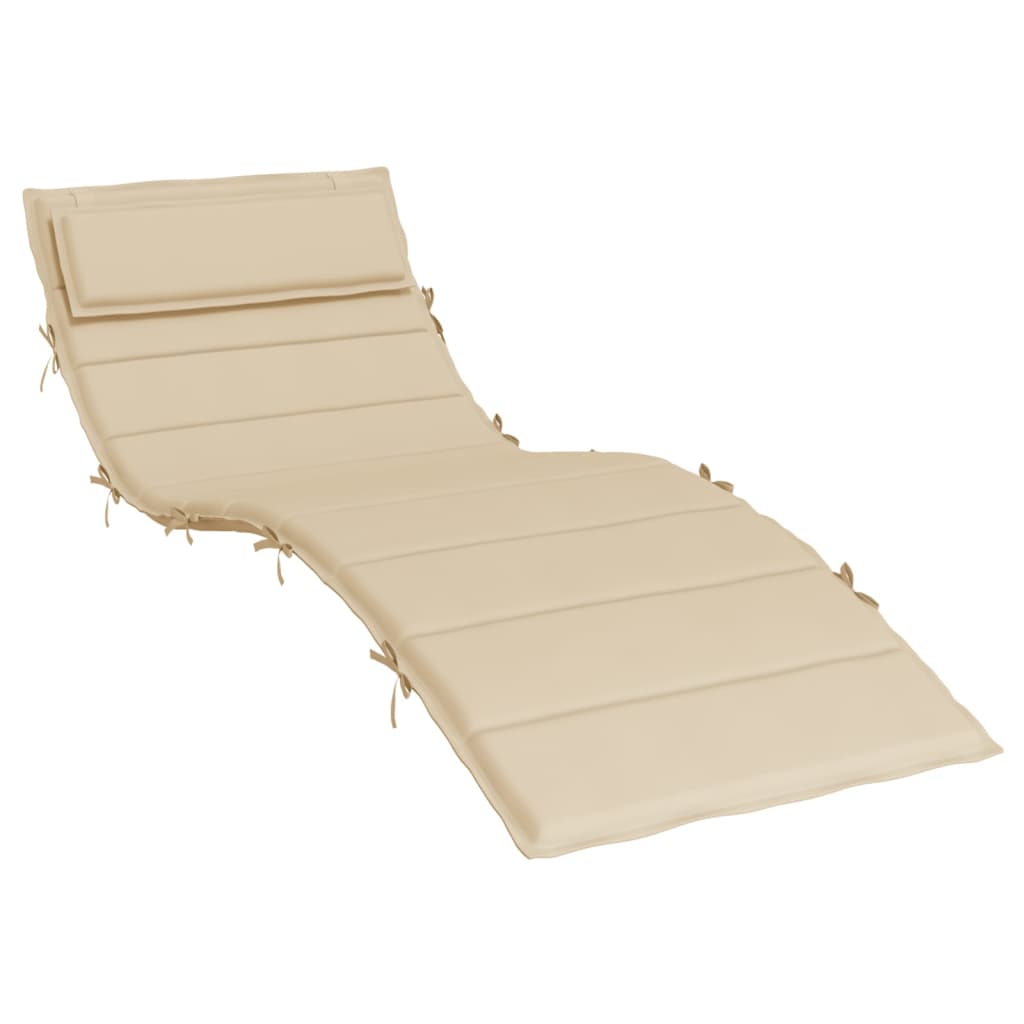 Coussin de chaise longue beige 180x60x3 cm tissu oxford