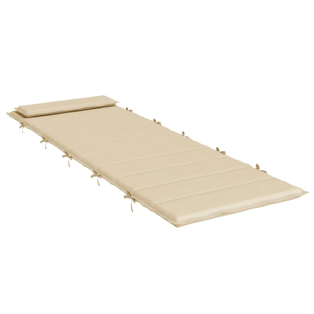 Coussin de chaise longue beige 180x60x3 cm tissu oxford