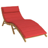 Coussin de chaise longue rouge 180x60x3 cm tissu oxford